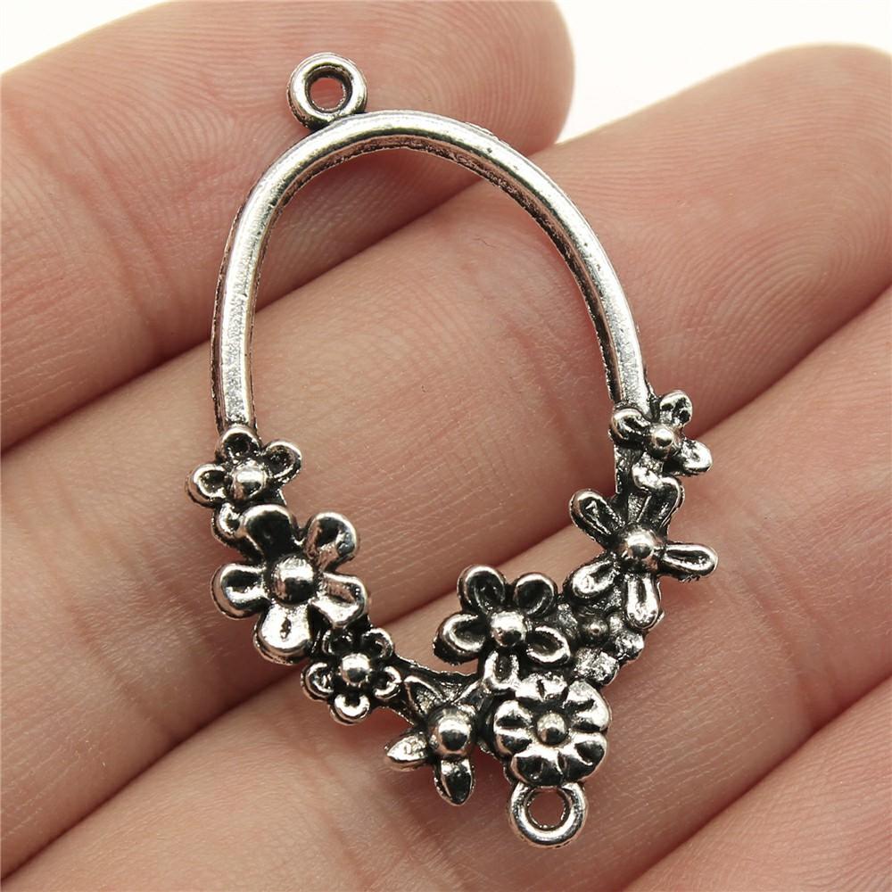 6pcs Antique Silver Color Earring Connector Charms For Jewelry Making Charms Earring Connector Jewelry Findings DIY