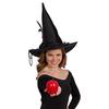 Halloween Party Velvet Witch Hats Party Wide Brim Pointed Hat Accessory Black Witch Hat with Chain Conjurer