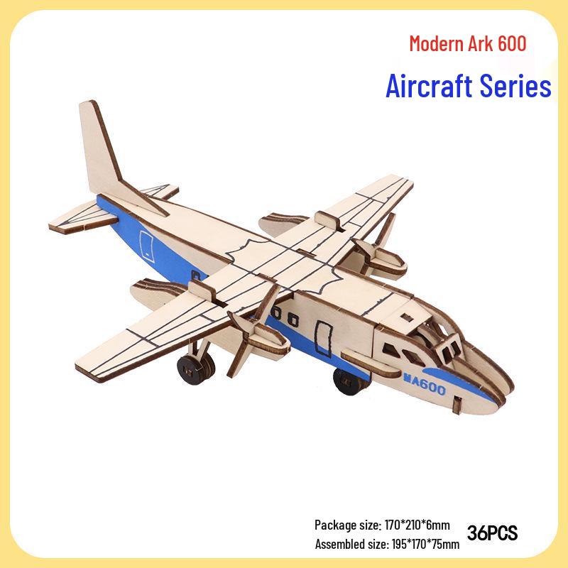 Handmade 3D Wooden Military Tank Model Puzzle for Children