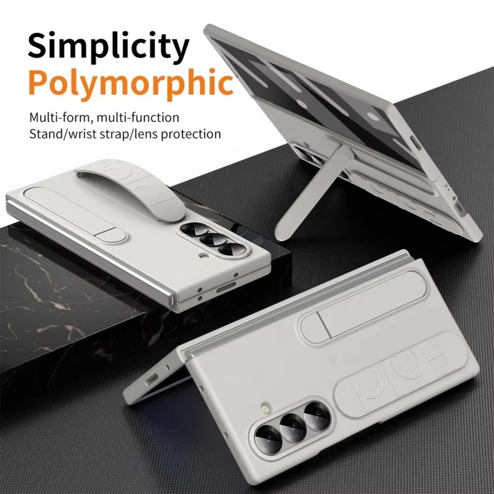 Lyxigt handledsband Bärbar stativhållare Multifunktionellt phone case för Samsung Z Fold 7 6 5 4 3 Stötsäkert Skyddande baksidesskydd