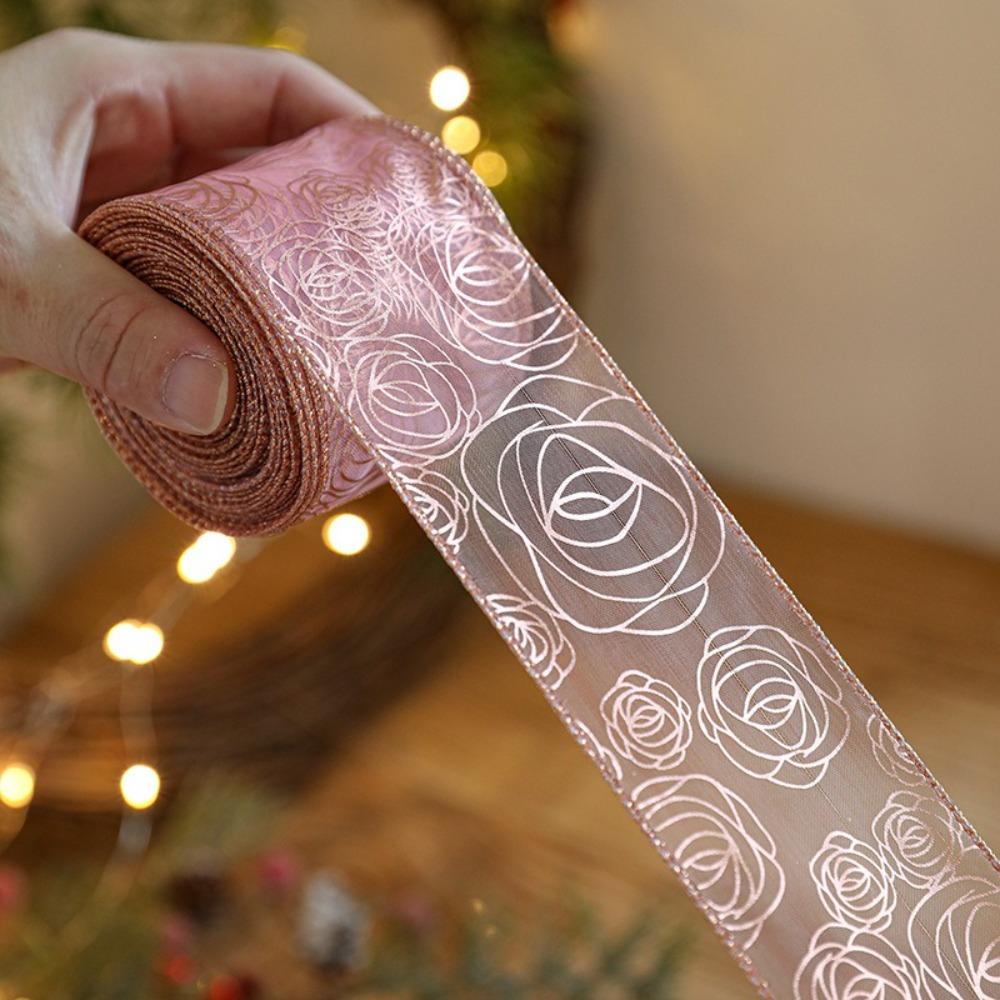 DIY Christmas Ribbon Xmas Gift Burlap Ribbon New Fabric Swirl Ribbon