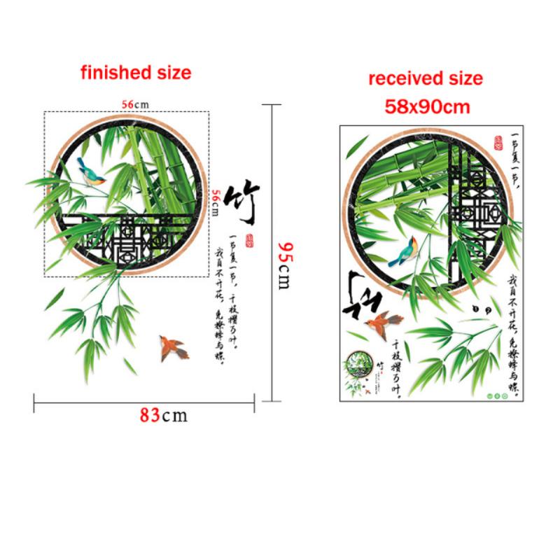 Ancient Chinese Hanfu Beauty Poem Window Wall Stickers Peach Plum Blossom Pear Flowers Home Decor Murals