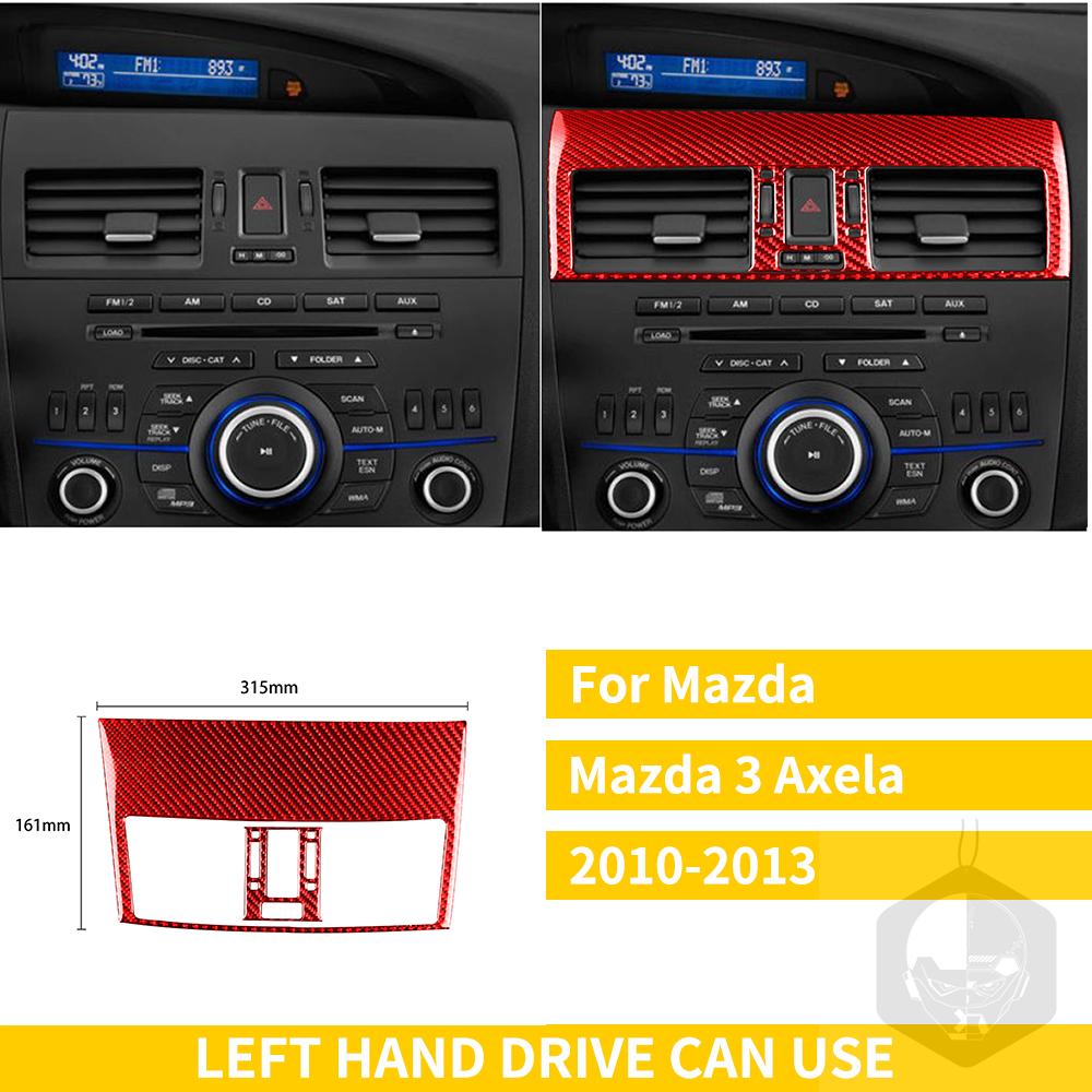 Red Carbon Fiber Whole Interior Stickers For Mazda 3 Axela 2010-2013 Car Accessories Dash Trim Gear Shift Console Cover Molding SW8