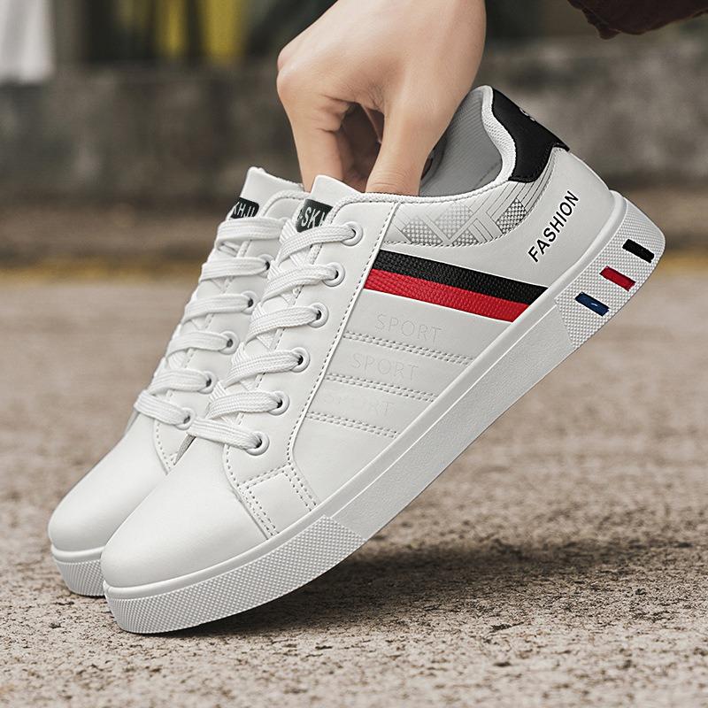 Herren Leder Freizeitschuhe Mode Lässige Board Schuhe Outdoor Laufschuhe für Herren Tennis Trainingsschuh Schnürschuhe Flats Sneakers
