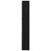 Headboard Cabinet with LED Lighting Black Oak 180 x 16.5 x 103.5 cm