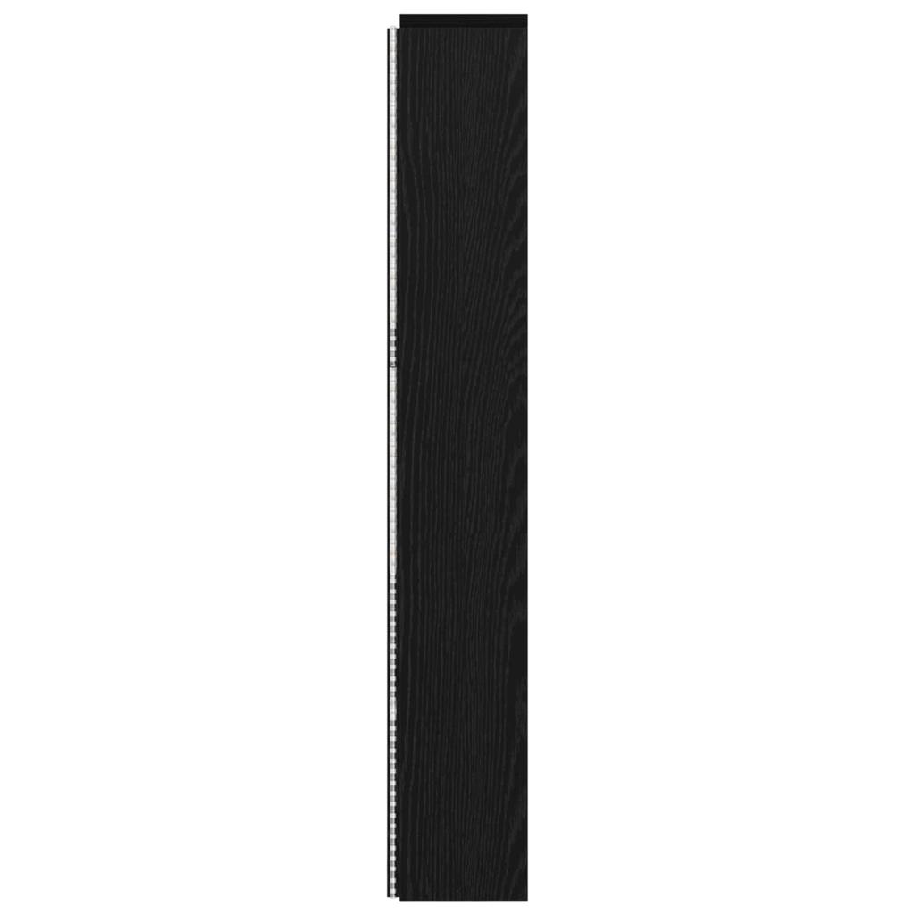 Headboard Cabinet with LED Lighting Black Oak 180 x 16.5 x 103.5 cm