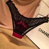 ZHONGJUE Sexy Thong Lace Thongs Black and Women's Panties, Underwear, Lingerie, Women's Panties, (Free Size, Red)
