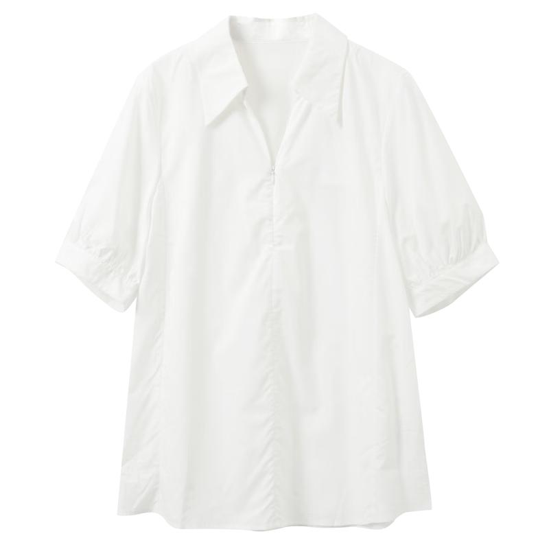 Sancai 2026 Summer Women s Relaxed Fit Lapel White Shirt L