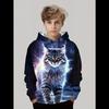 3D Kids Clothing Long Hooded Sweatshirt Girls Cute Cat Printed Clothing Kids Casual Comfortable Outdoor