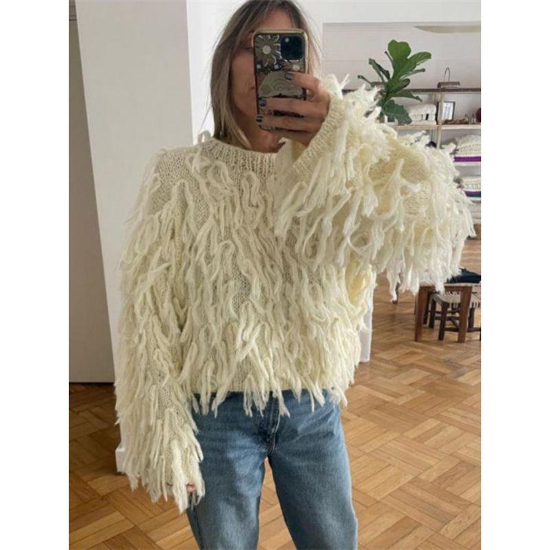 INS Fashion Fashion Casual Loose-Fitting Tassel Pullover