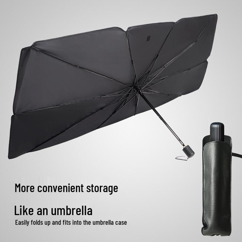 Umbrella-Style Car Sunshade: Folding Heat Insulation for Front Windshield