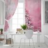 Christmas Pink Oil Painting Christmas Tree Retro Blackout Curtains For Living Room Bedroom Window Treatment Blinds Drapes