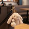 Fluffy Soft Rabbit Plush Pendant Metal Ring Rabbit Plush Key Ring Rabbit Fur Keychains  Women Girls