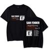 Sam Fender People Watching Nordamerika Tour 2025 Unisex und Damen modisches Rundhals Kurzarm-T-Shirt aus reiner Baumwolle