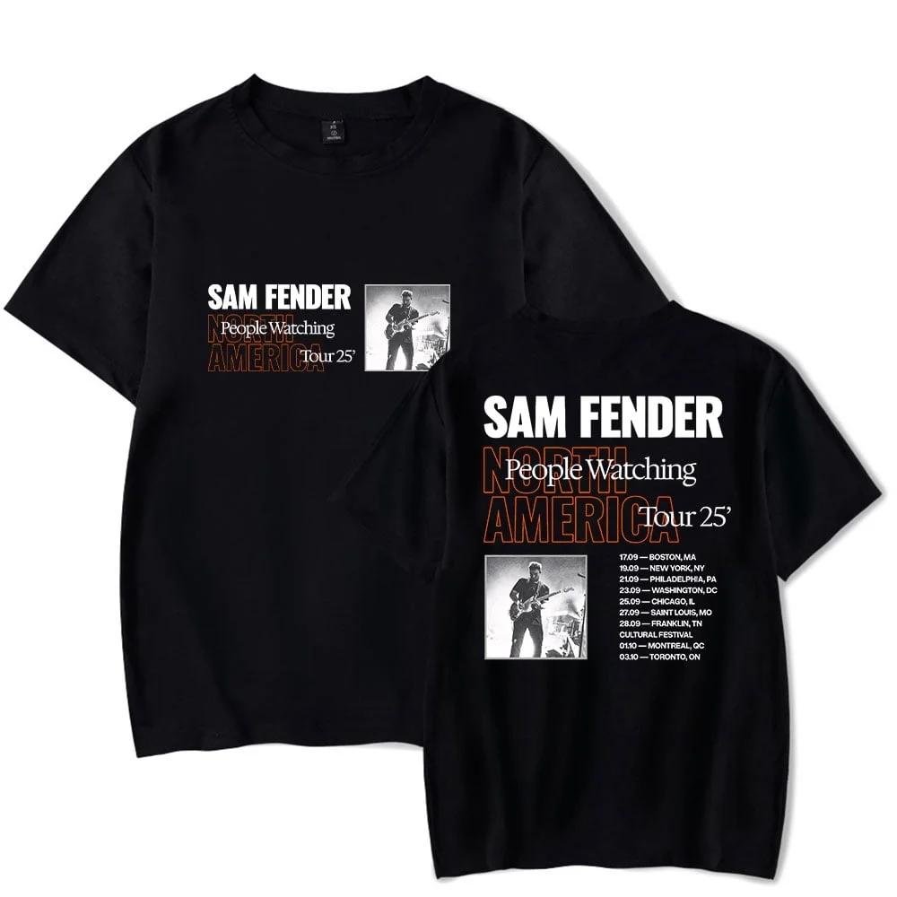 

Sam Fender People Watching North America Tour 2025 Unisexs and Womens fashionable round neck pure cotton short sleeved Tshirt S