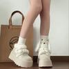 Thick-soled outer wear Birkenstocks increase in height in winter, keep warm and look good, cotton shoes for women in the snow