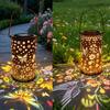 Colorful Solar Floral Lantern, Outdoor Metal Hummingbird Solar Light, Waterproof Butterfly LED Garden Lantern, Hanging Lantern for Outside Table Tree