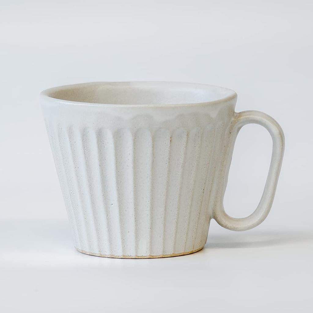 Wired Beans Wired Beans Mug To Last a Lifetime Kasama Ware Shinogi Mug 240ml Pair Set White Matt matte/Black