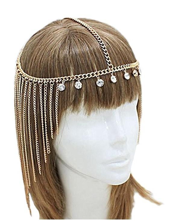 Fashion European and American Hair Accessories Women's Headband Long Fringed Head Chain, Diamond Accessories Manufacturers Wholesale