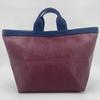 Herve Chapelier 725GP Luxe Line Boat Tote Bag Handbag L Size Bordeaux Wine Red Navy Leather Canvas