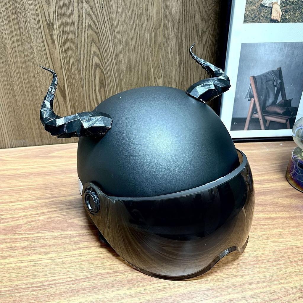 Factory Direct 3D Printed Original Plastic Crafts Devil Horns Helmet Decorations Personalized Ornaments 3M Adhesive Gift