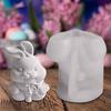 Easter Rabbit Candle Mold DIY Aromatherapy Gypsum Silicone Mold Birthday Gift Small Rabbit Silicone Mold for Window Display