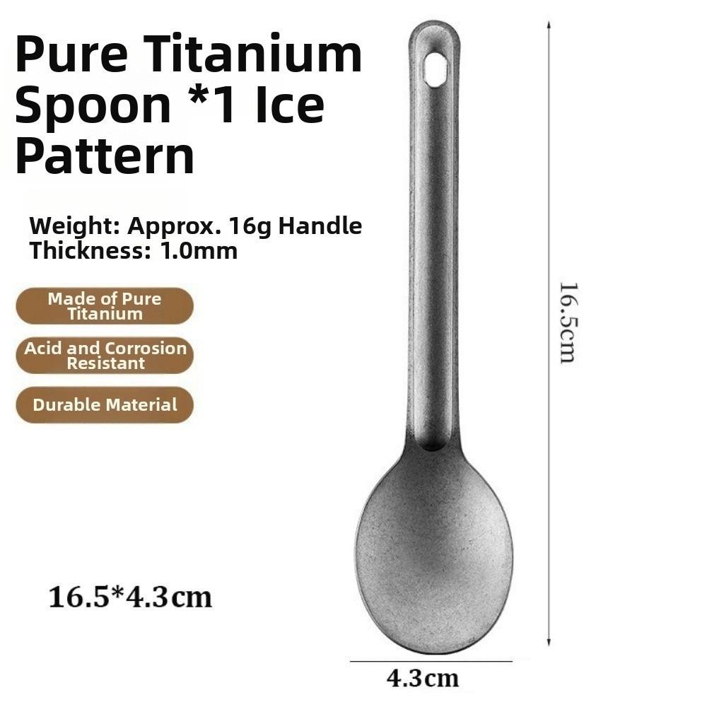 Long Handle Titanium Spoon Fork Portable Picnic Utensils Spoon Fork  Outdoor Travel Supplies