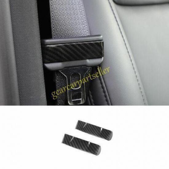 For Jeep Cherokee 14-2022 Carbon Fiber Seat Safety Belt Buckle Cover Trim 2PCS