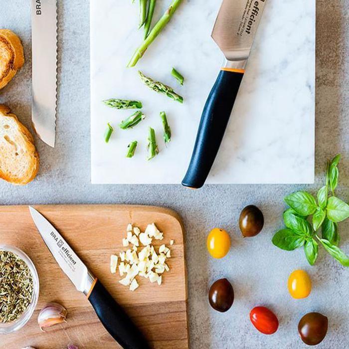 BRA Efficient | Set aus 3 Efficient Messern mit Schneidebrett
