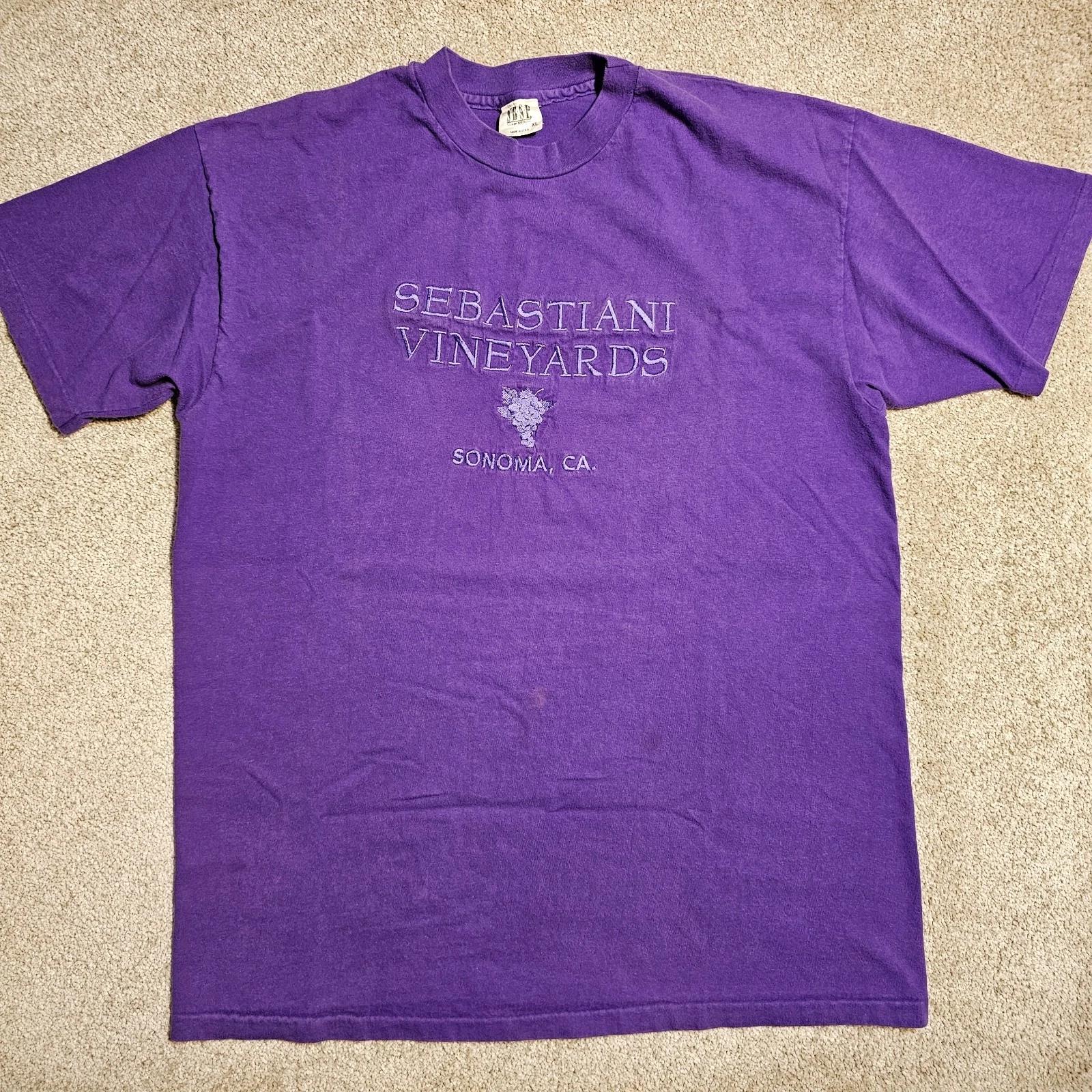 

Vintage 80s 90s Sebastian Vinyards T-shirt Mens L Wine Single-Stitch Grunge Punk 4XL