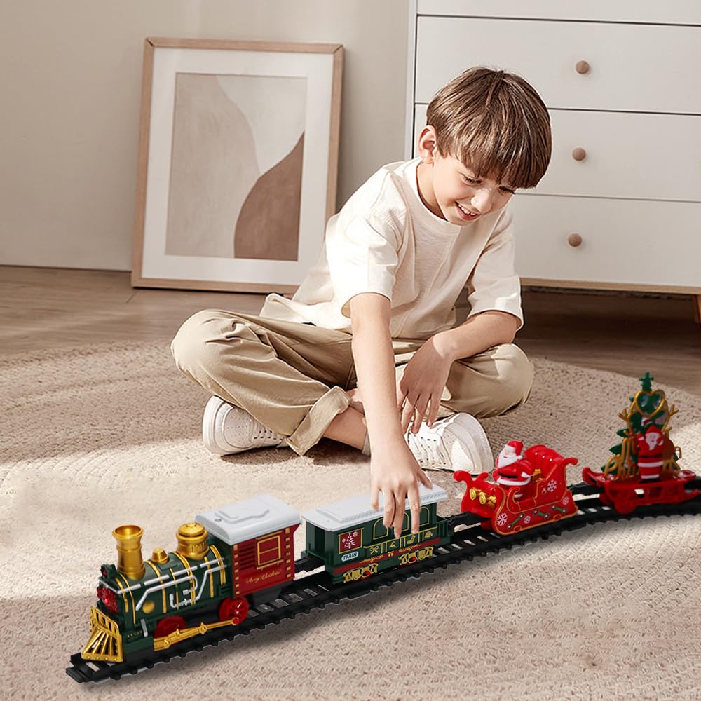 OBEST Christmas Toy Train with Rail Set, Toy Train, Birthday, Christmas, New Year's Gift