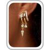 Triple Huggie Stacked Earrings for Women Gold Chain Drop Dangle Earrings Cute Statement CZ Earrings Trendy Dainty Jewelry Gift
