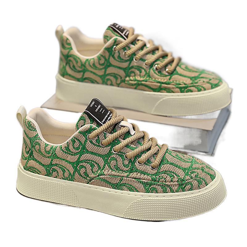 Canvas Shoes Low-top Summer New Niche Low-top Printed Board Shoes Platform Sports and Leisure Trendy Shoes