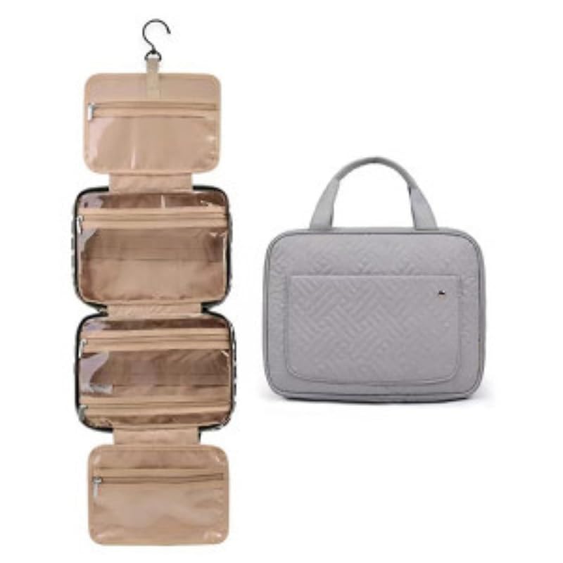 

e_item toiletry bag hanging waterproof lightweight large capacity travel pouch makeup bag travel pouch (gray)