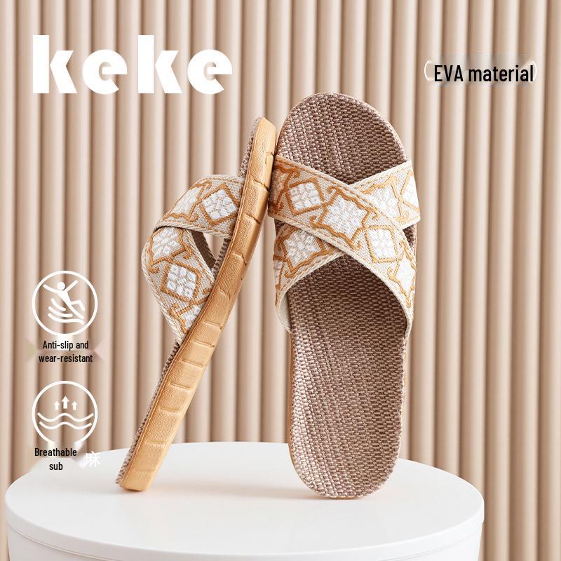 "Women's Non-Slip Silent Indoor Cotton & Linen Slippers"