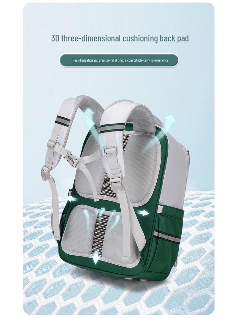 Lightweight Cloud Backpack for Grades 3-6: Large Capacity, Double Shoulder, Spine Protection & Weight Reduction
