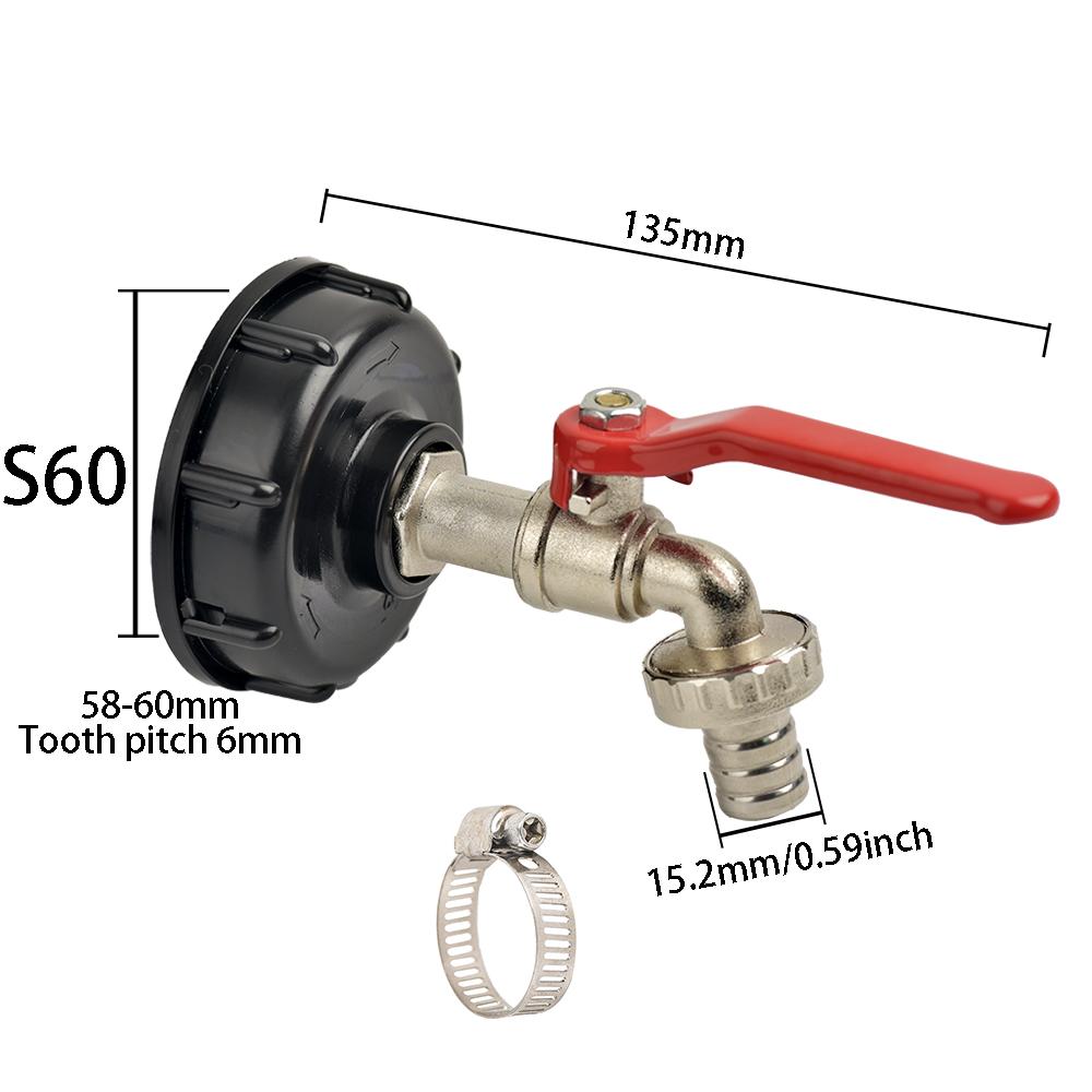 IBC-Auslasshahn mit 3/4-Zoll-Anschluss – passend für die meisten IBC-Container – EU-Standard-Außenhahn für Wassertanks