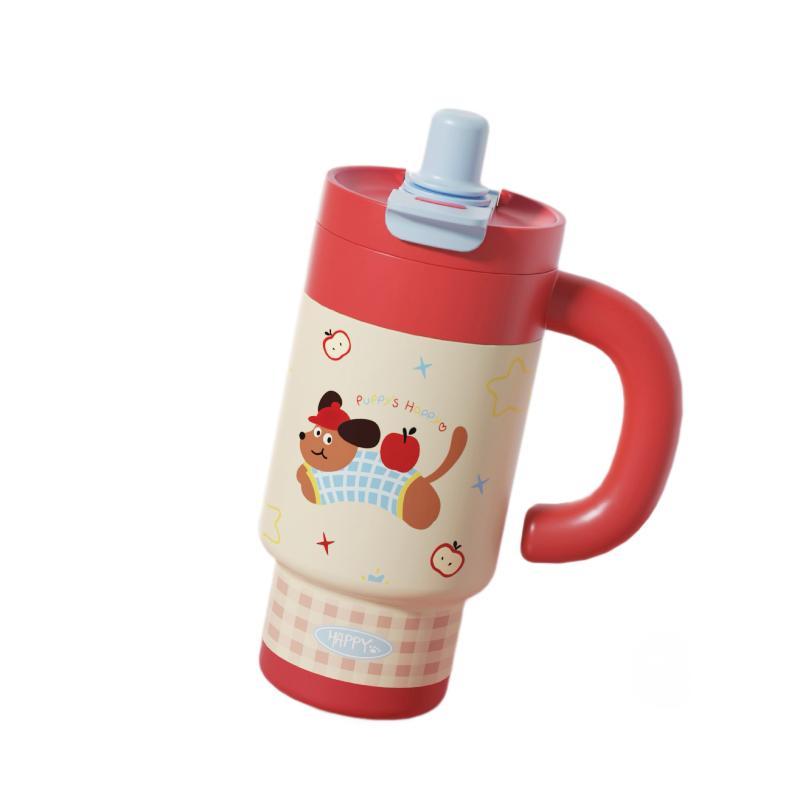 Cute Cartoon 850Ml Stainless Steel Insulated Tumbler With Handle Leakproof Water Cup For Car Office Camping Women Outdoor Use