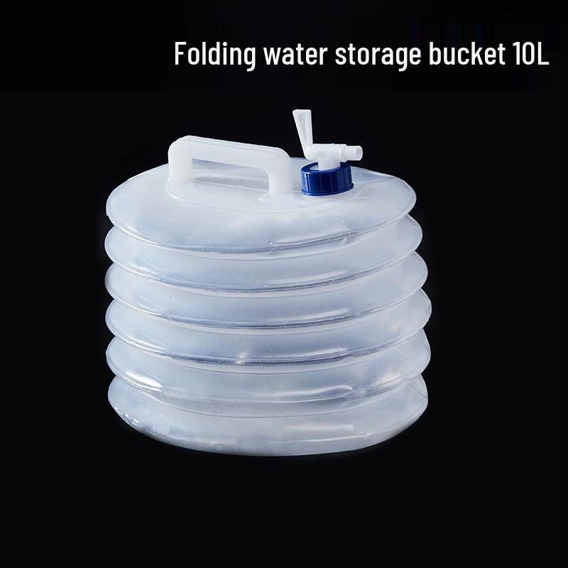 Portable Folding Water Bag with Faucet - Large Capacity Telescopic Outdoor Camping Bucket