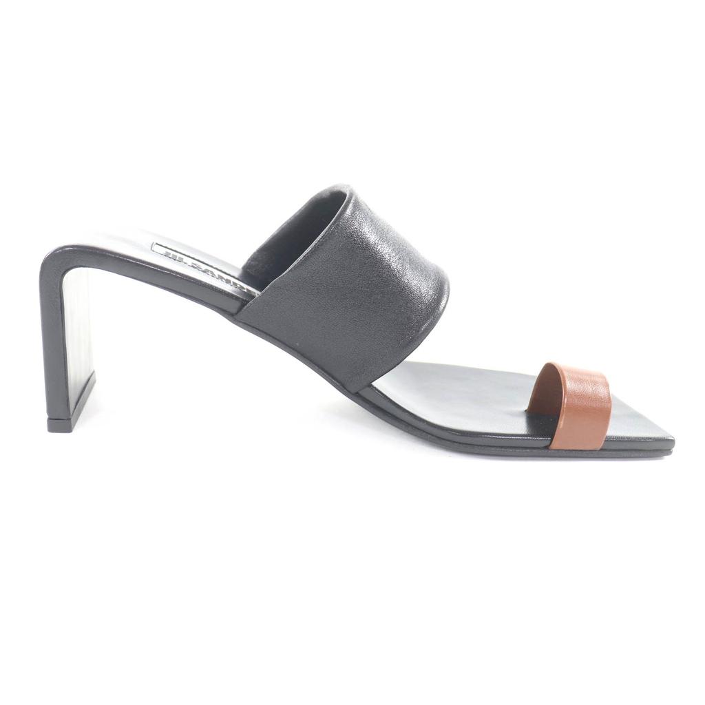 Excellent JIL SANDER Sandals Bicolor Leather Black Leather Women 35 J15WP0112 Used