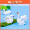 Adorable Cartoon Style Resin Swan Couples Miniature Animal Decor Pieces