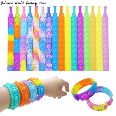 Silicone World 1PC Short Styles Pops Bubble Decompression Bracelet Stress Relief Toy Colorful Silicone Bracelet Adult Kids Toys