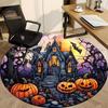 1 Stück Halloween Spukbüro Runder Teppich, Unter Bürostühlen Schlafzimmer Wohnzimmer Heimdekoration, Raumdeko