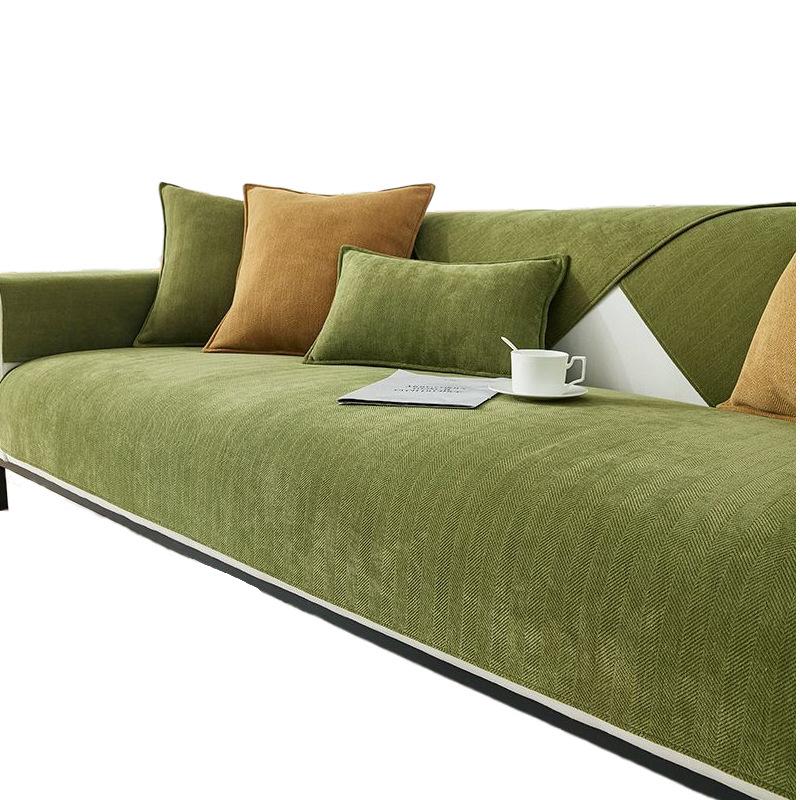 Herringbone Sofa Cushion Light Luxury Premium Non-Slip Sofa Seat Cushion Four Seasons Universal Chenille Cross-Border  Can Be Labeled