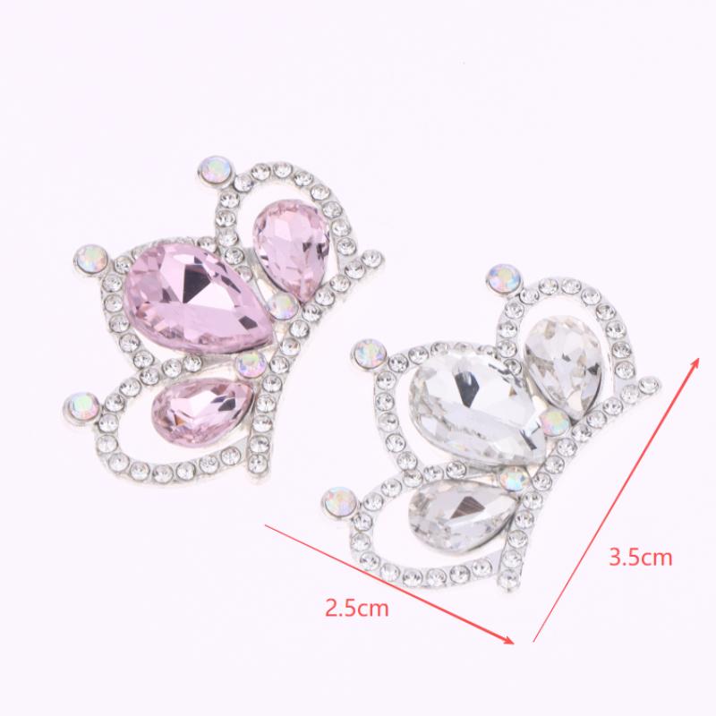 10Pcs Able Flash  Studded Alloy Crown Accessories Diy Hairpin Hair Clip Decoration