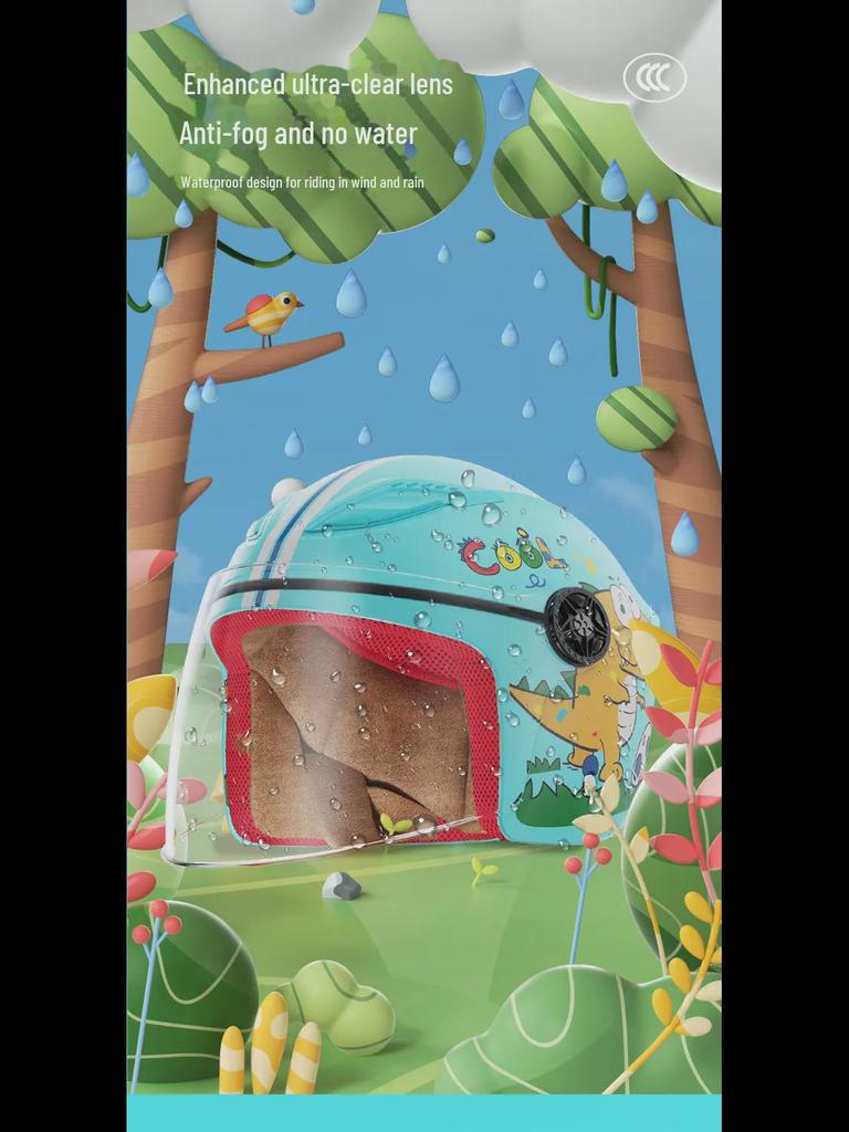 3C Certified Children's Helmet: Four Seasons, Winter Warm, Gray, Electric Motorcycle Safety for Boys and Girls