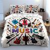 Music Instruments Colorful Design Bedding Duvet Cover Set Duvet Cover Pillowcases  (1*Duvet Cover 2*Pillowcases, Without Duvet Insert)
