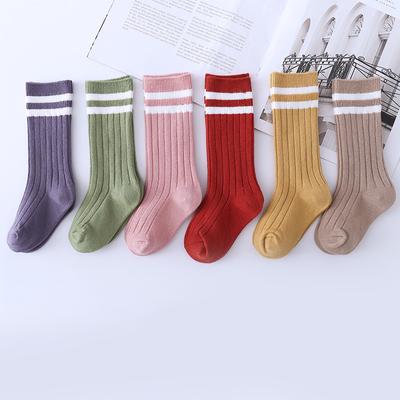 1 Pair Korean Fashion Solid Color Calf Socks for Kids Boy Girl, Spring Autumn Warm Cotton Simplicity School Socks