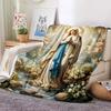 6 Size Merciful Jesus Christian God Flannel Art Blanket Throw Sofa Bed Cover Four Season Soft Fluffy Quilt Blanket Flannel Throw