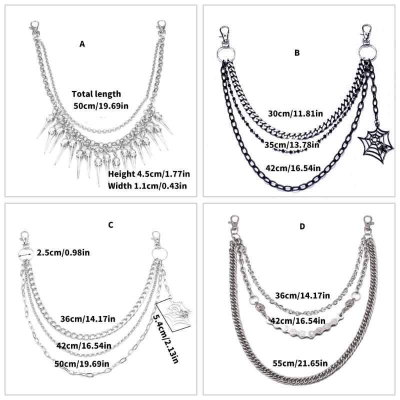 Hosenkette Punk Jeans Geldbörsenkette Schmuck Unisex Hosen Verzierungen Ästhetische Halloween Kette für den täglichen Gebrauch und Partys